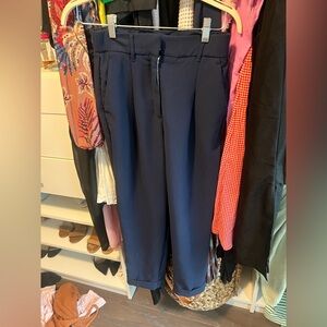 ARITZIA Wilfred Navy Tailored High-Waist Trousers